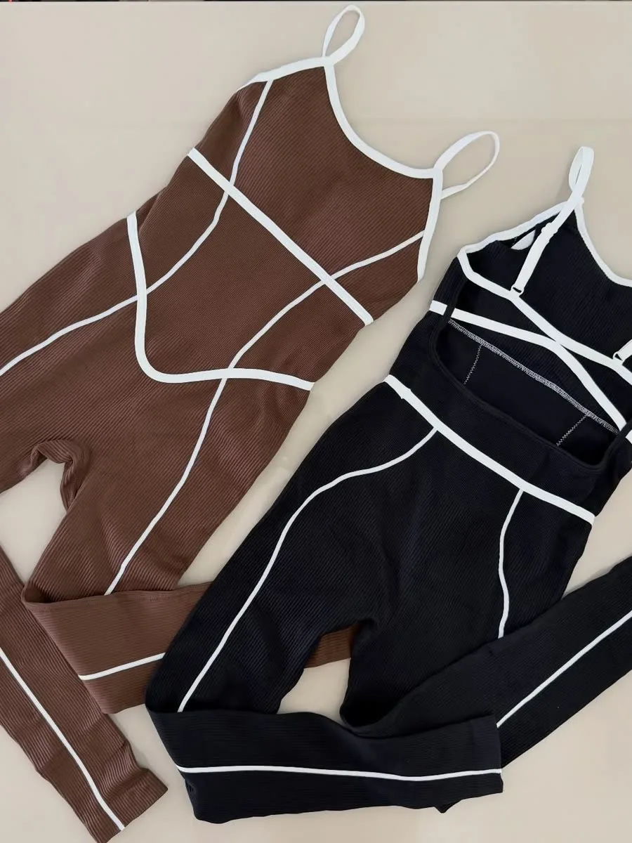 Peça fitness — conjuntos preto e marrom
